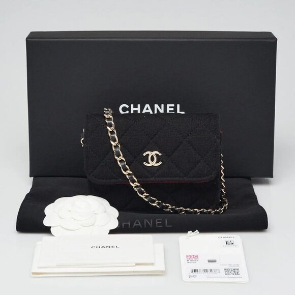 Chanel Black Quilted Jersey Fabric Mini VIP Bag - Picture 10 of 10
